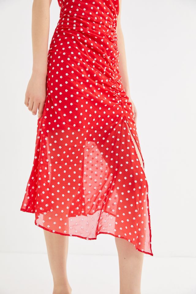 Finders Keepers Blossom Ruched Slip Midi Dress #3