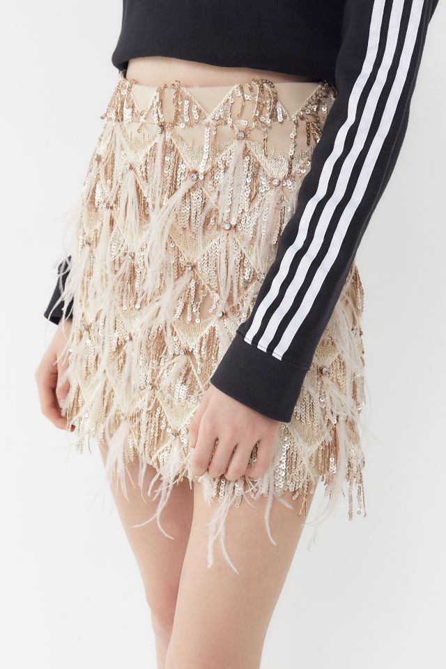 Raga Paloma Sequin Fringe Mini Skirt #1
