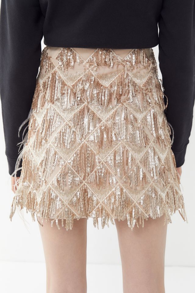 Raga Paloma Sequin Fringe Mini Skirt #3