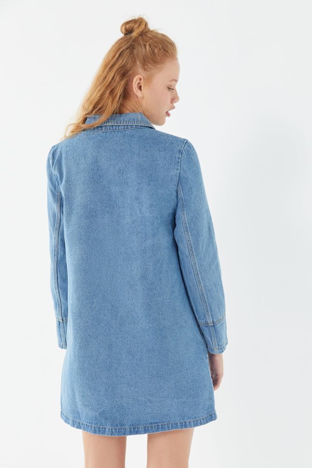 House Of Sunny Crescent Denim Button-Front Mini Dress #2