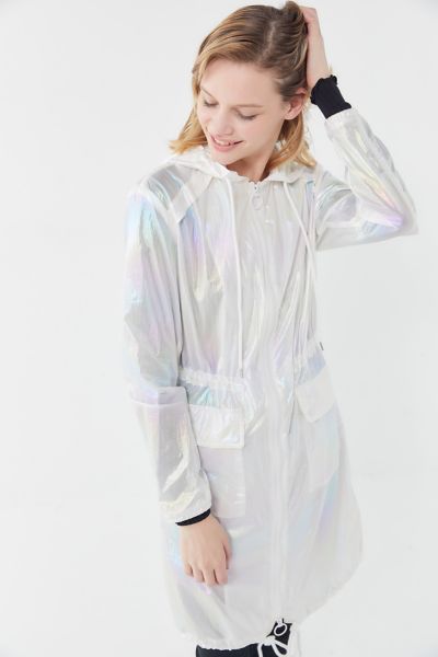 Avec Les Filles Iridescent Hooded Anorak Jacket | Urban Outfitters