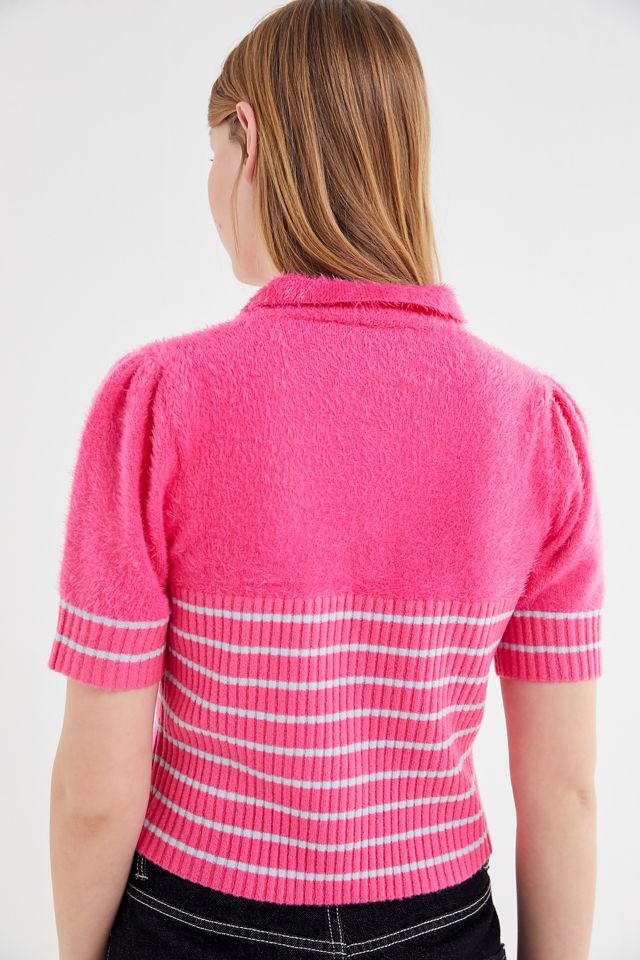 House Of Sunny Eyelash Button-Front Polo Shirt #3
