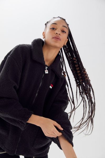 FILA UO Exclusive Diana Zip-Front Teddy Jacket | Urban Outfitters
