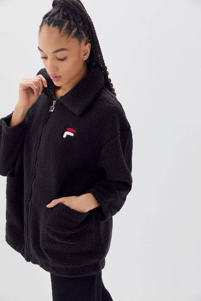 Veste en peluche avec fermeture à glissière sur le devant Diana FILA exclusive à UO #1