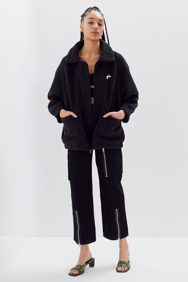 Veste en peluche avec fermeture à glissière sur le devant Diana FILA exclusive à UO #3