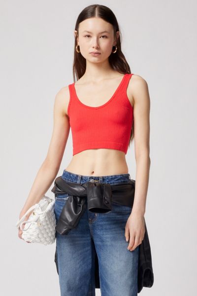 Out From Under Drew Seamless Ribbed Bra Top In Red