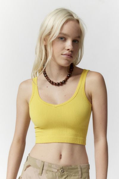 Out From Under Drew Seamless Ribbed Bra Top in Yellow