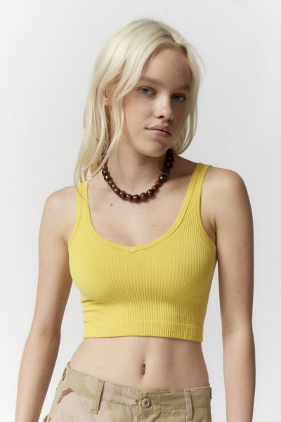 Out From Under Drew Seamless Ribbed Bra Top In Yellow