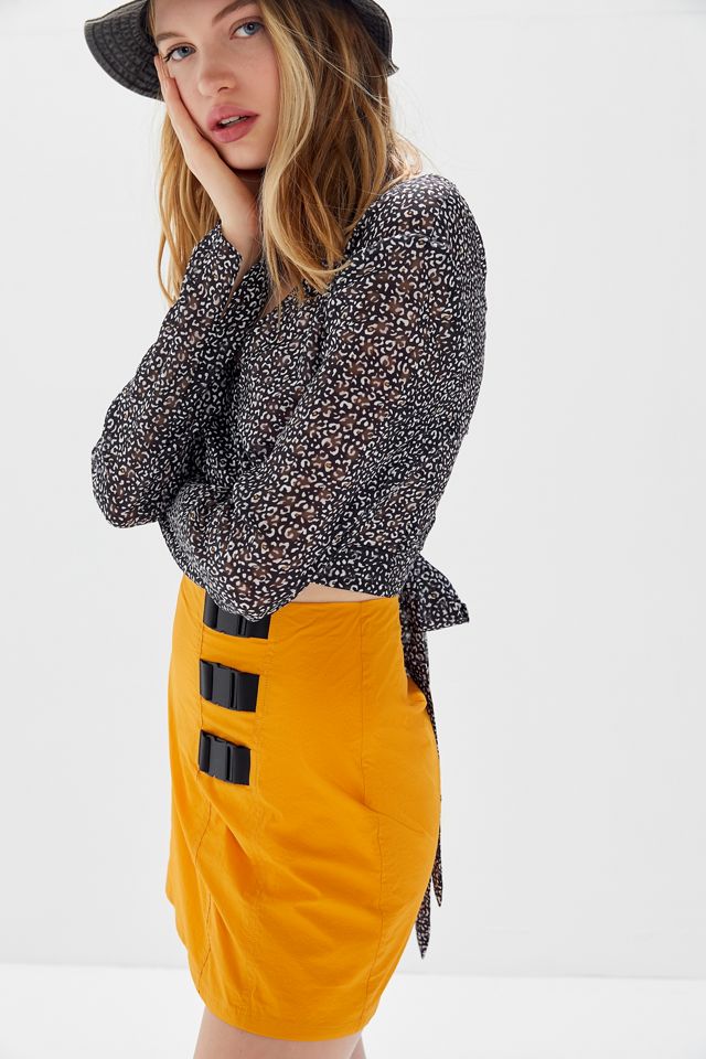 UO Carey Nylon Buckle Mini Skirt #1