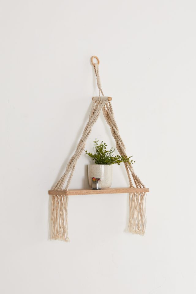 Josie Macramé Hanging Shelf Urban Outfitters