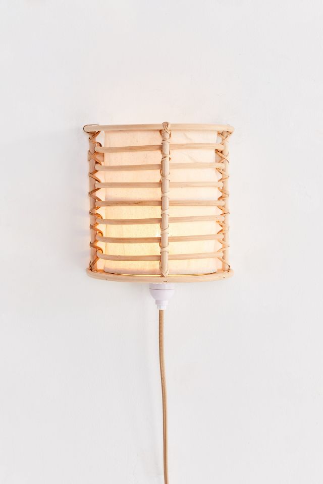 Rattan Lantern Sconce #1