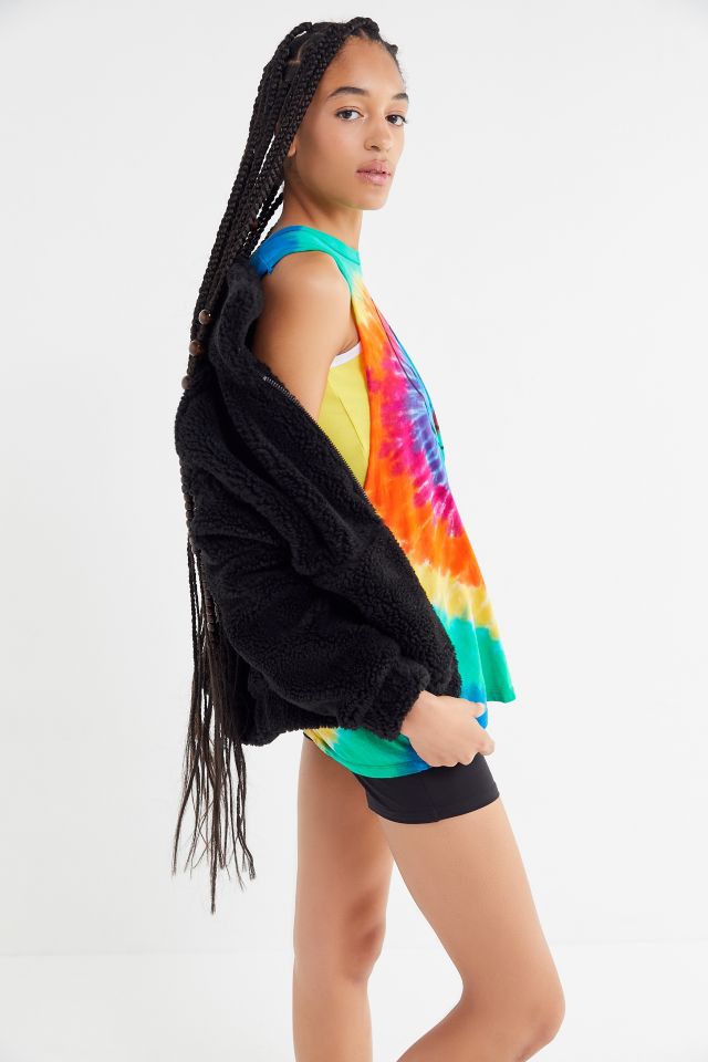 Smiley Rainbow Tie-Dye Muscle Tank Top #3