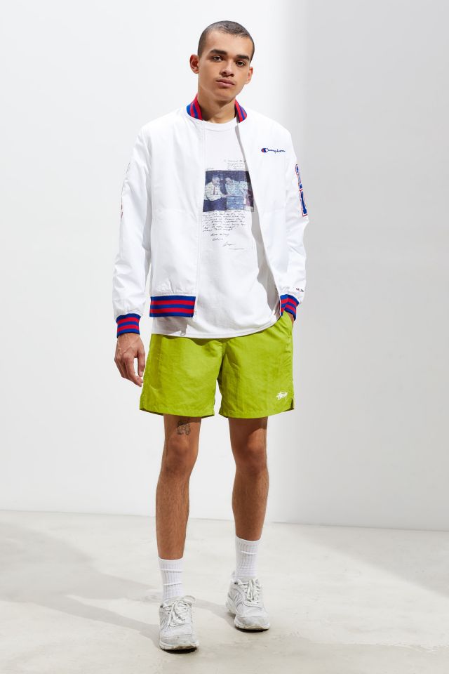 Champion Satin White Baseball Jacket #5
