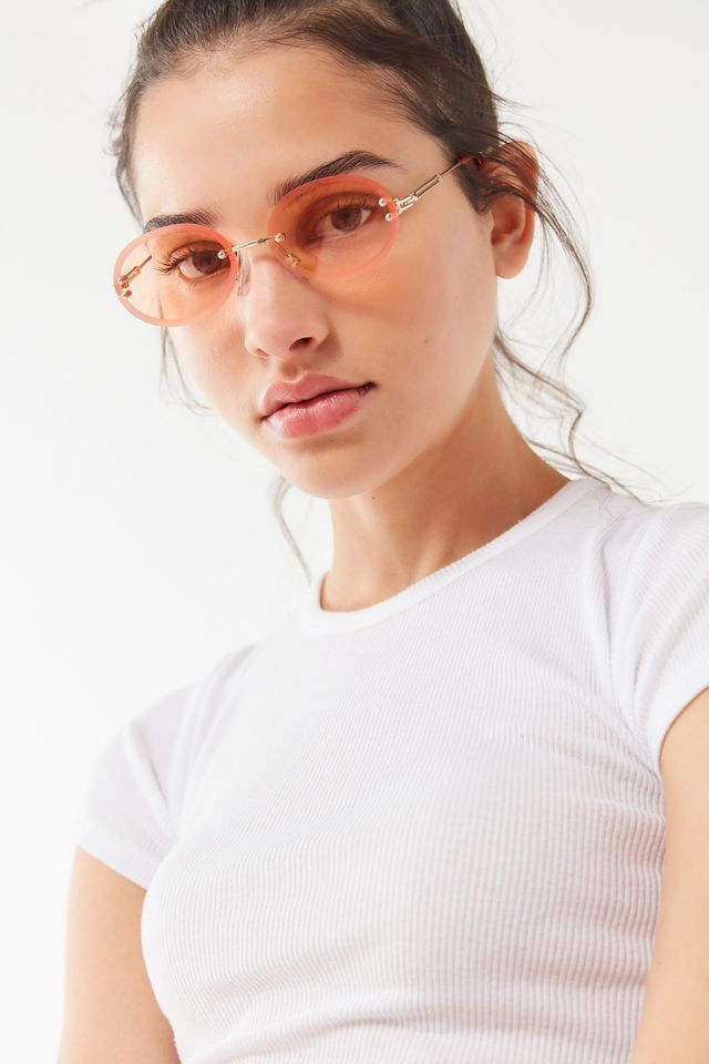 Odessa Rimless Oval Sunglasses