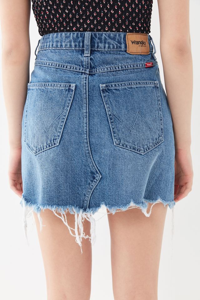 Wrangler Repaired Denim Mini Skirt #1