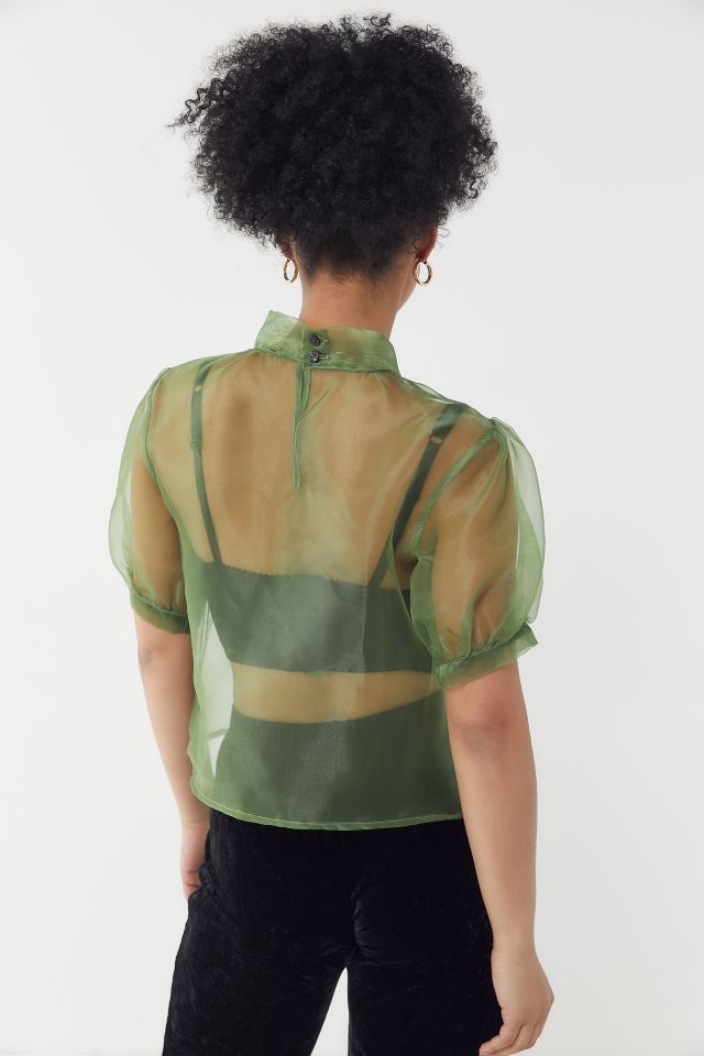 Urban Renewal Remnants Organza Mock Neck Top #2