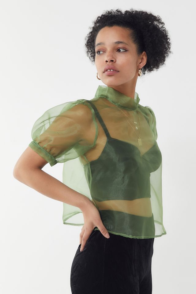 Urban Renewal Remnants Organza Mock Neck Top #3