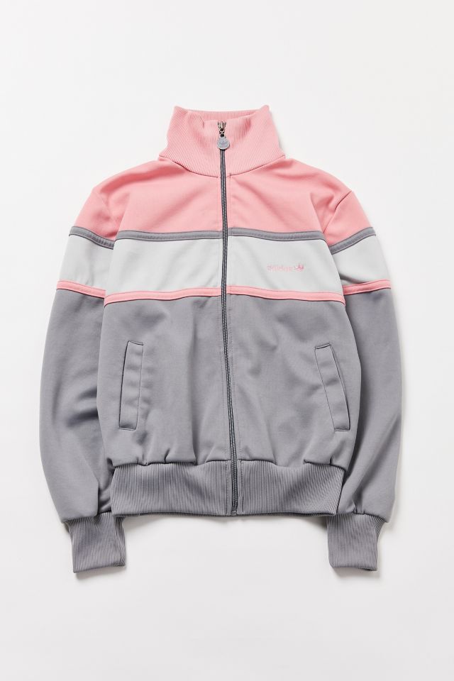 Pink grey shop and white jacket