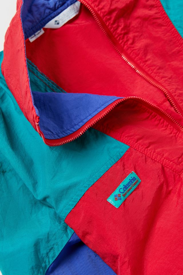 Vintage Columbia Red Colorblocked Full-Zip Windbreaker Jacket #1