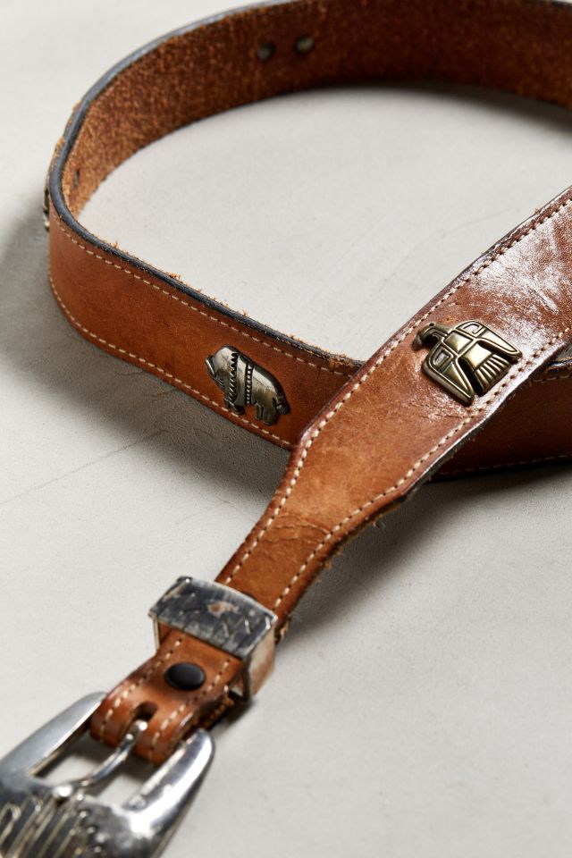 Vintage Brown Leather Belt #1