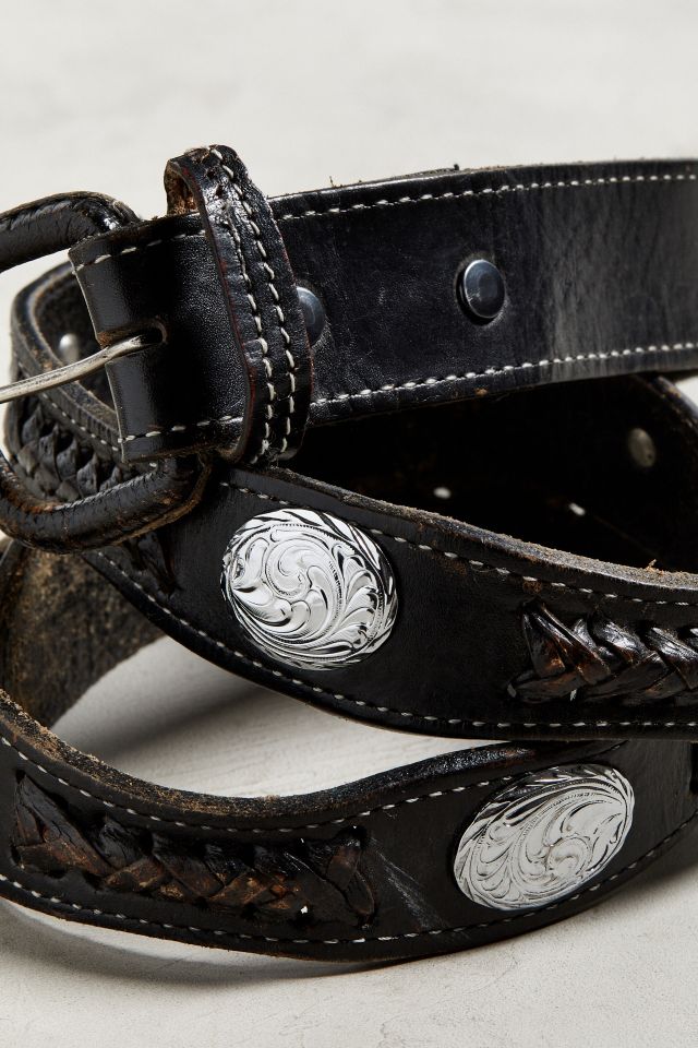 Vintage Embellished Leather Belt #1