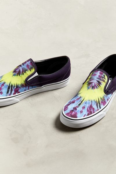 tie dye vans slip on womens