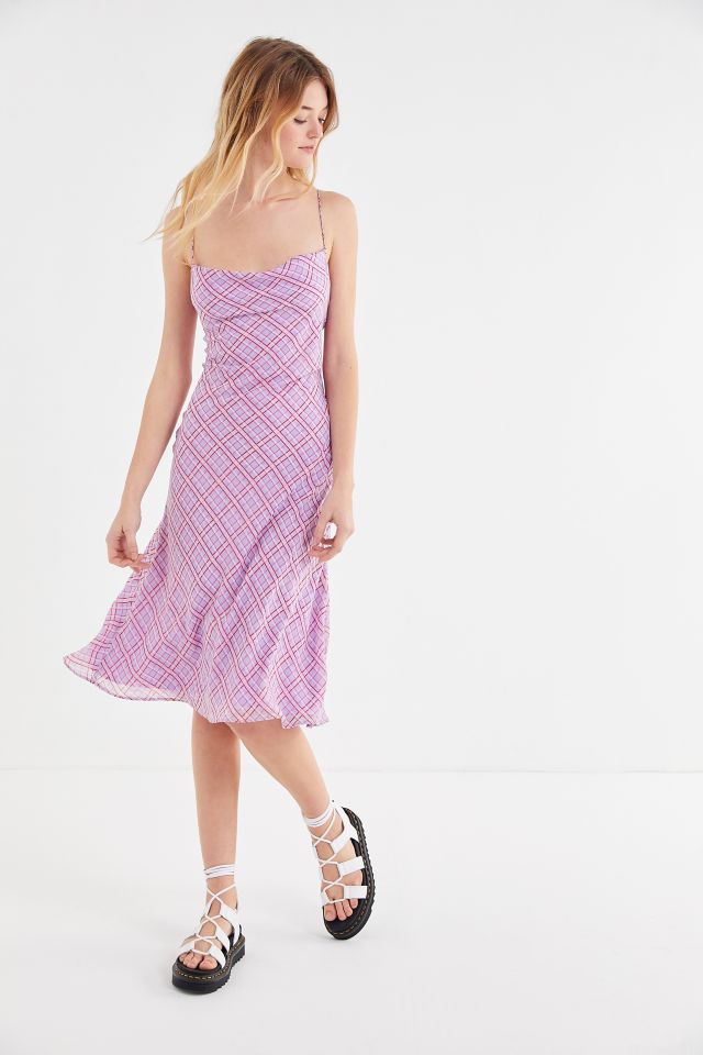Finders Keepers Nostalgia Plaid Cowl Neck Slip Dress #2