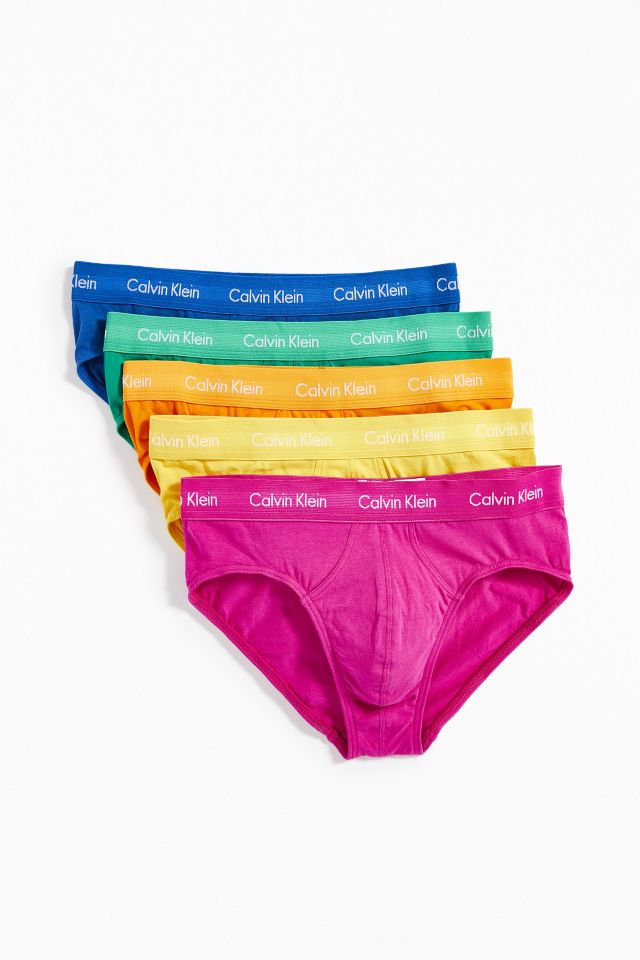 Calvin Klein Women`s Pride Logo Stretch Cotton Thongs 5 Pack