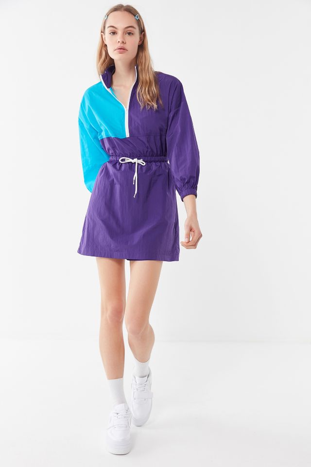 UO Colorblock Nylon Half-Zip Mini Dress #4