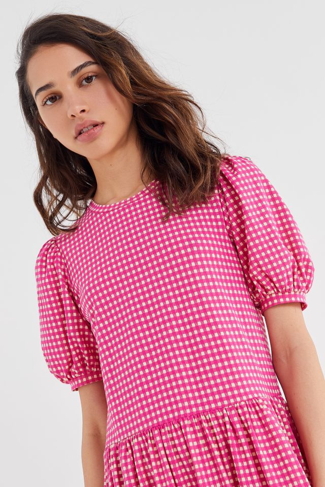 Urban outfitters pink hot sale gingham dress