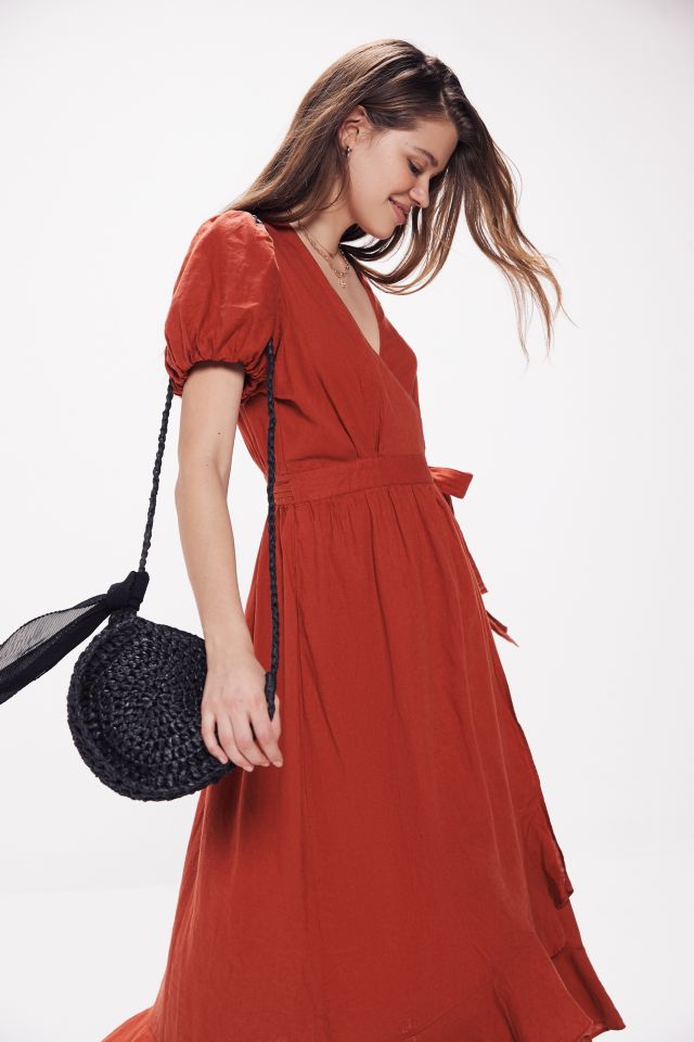 Urban outfitters 2025 red wrap dress