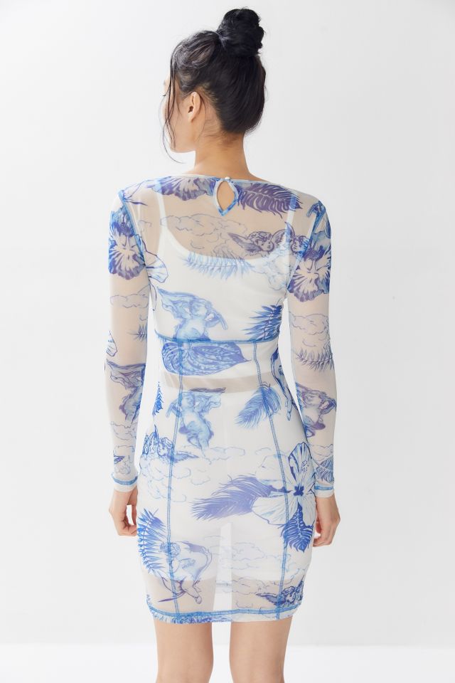 UO Basel Sheer Mesh Bodycon Mini Dress #2
