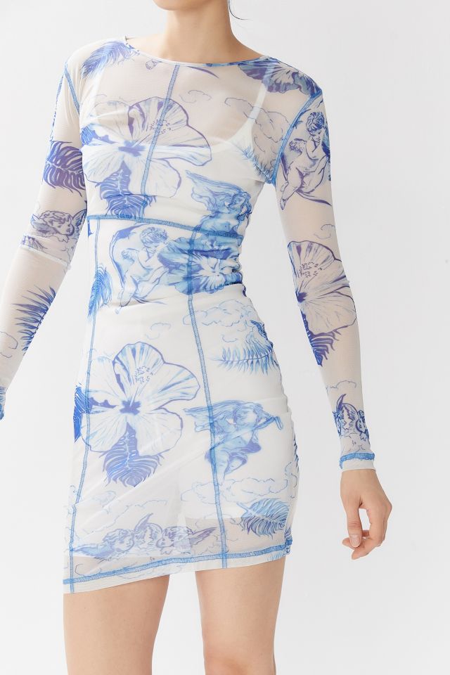 UO Basel Sheer Mesh Bodycon Mini Dress #3