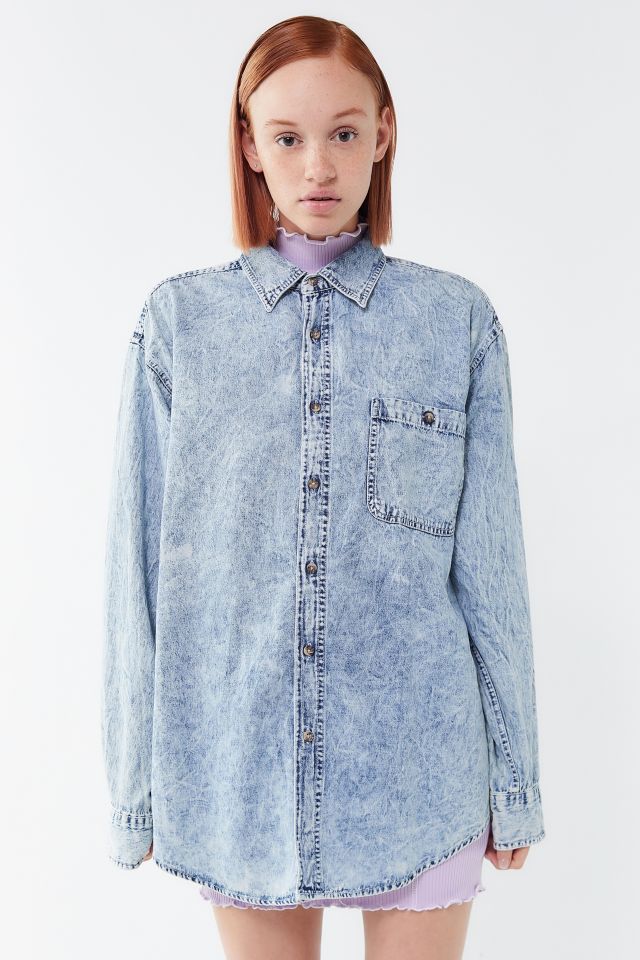 Urban Renewal Recycled Acid Wash Denim Shirt #3