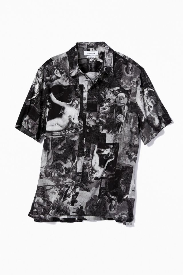UO Art Motif Short Sleeve Button-Down Shirt | Urban Outfitters