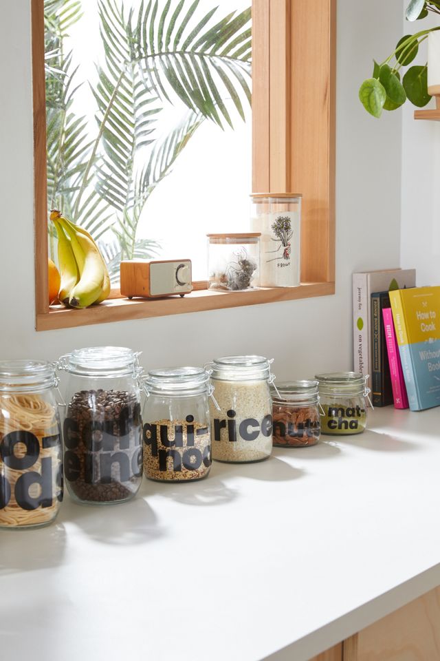 Large Clipped Glass Storage Jar #1