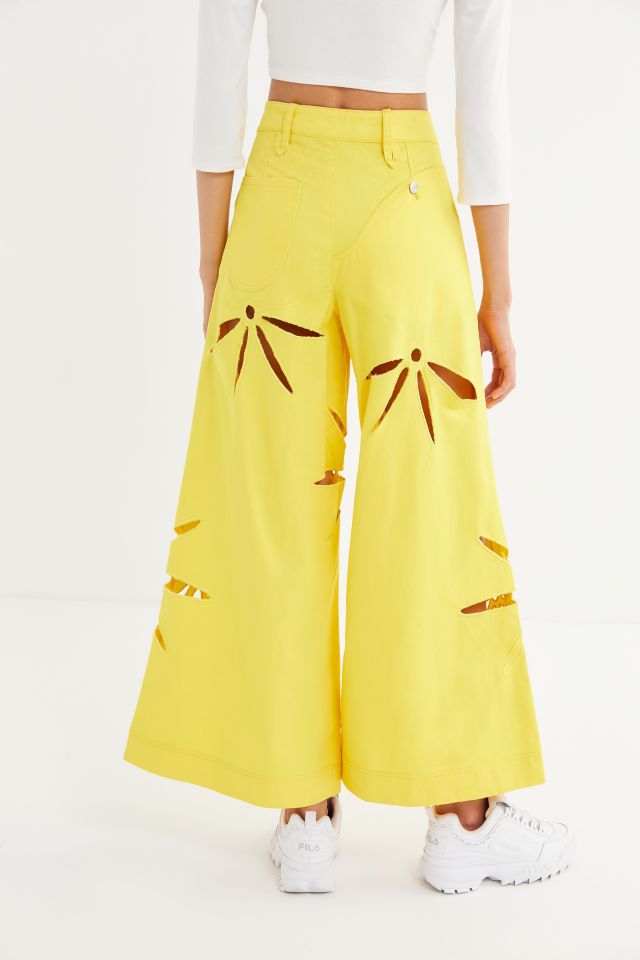 House Of Sunny Motif Daisy Cutout Wide Leg Jean #1