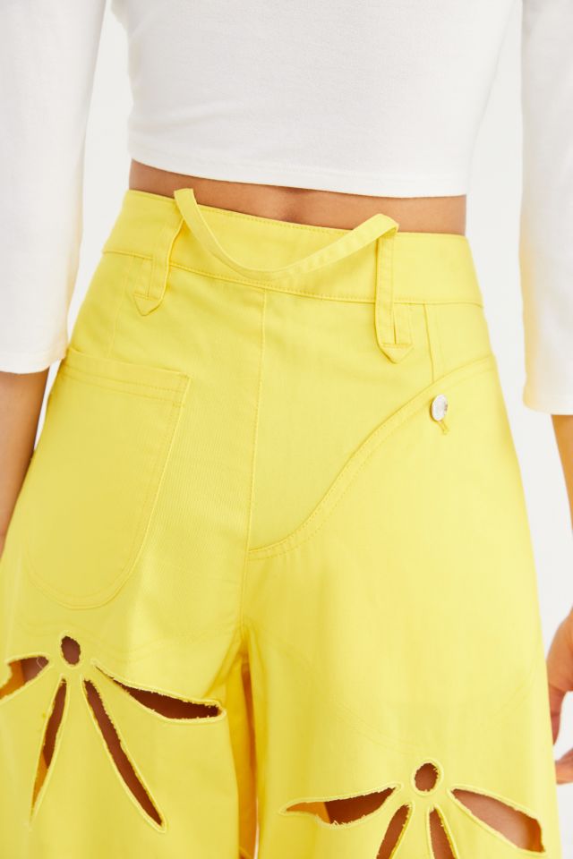 House Of Sunny Motif Daisy Cutout Wide Leg Jean #3