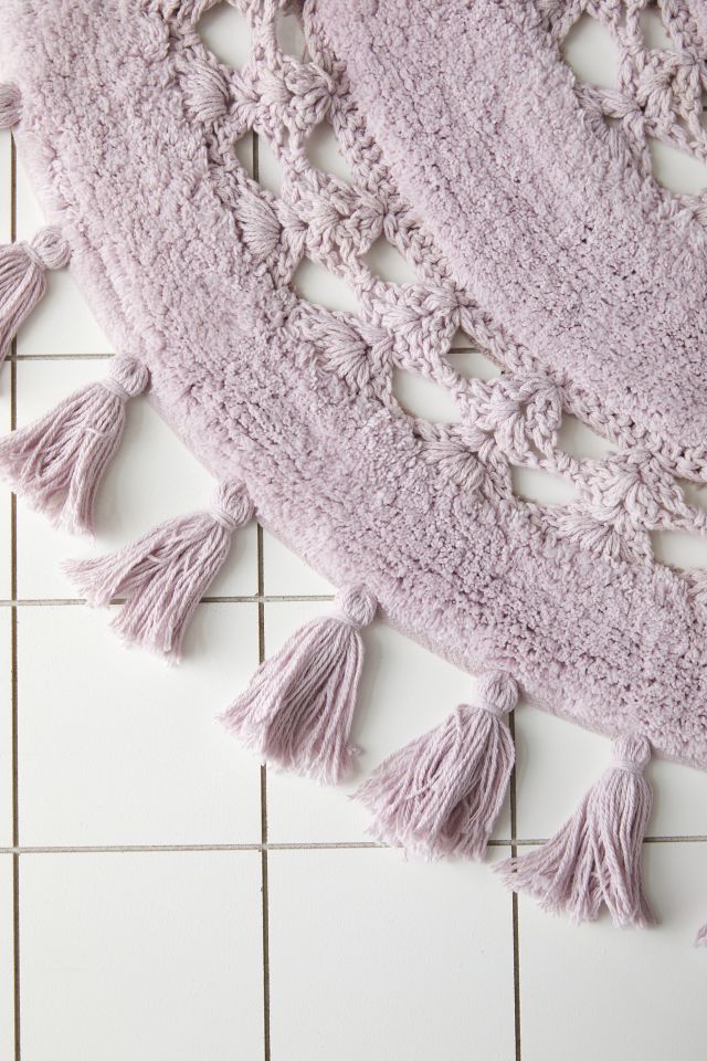 Tapis de bain demi-cercle au crochet Sun #1