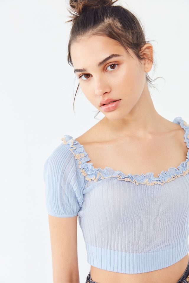UO Selene Cropped Sweater Top