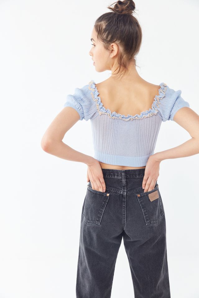 UO Selene Cropped Sweater Top #1