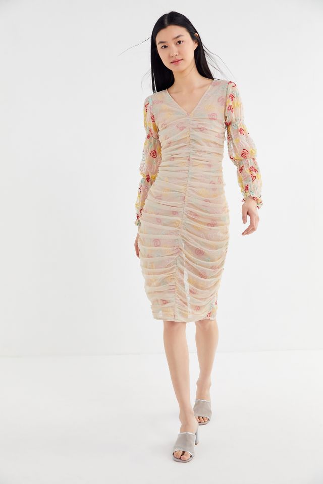 By Tyler Sheer Squiggle Embroidered Midi Dress #2