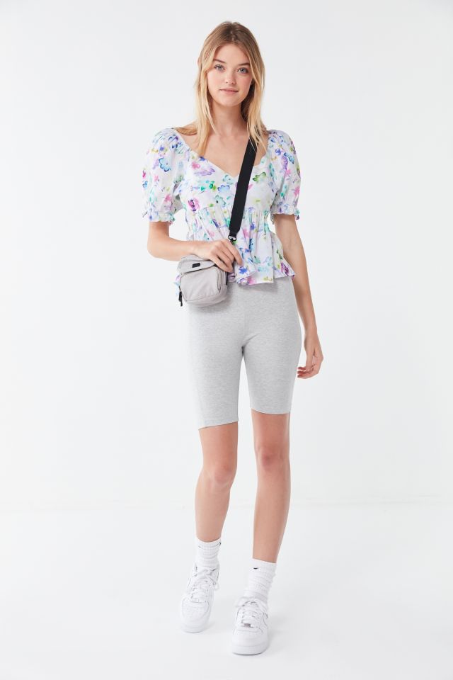 UO Vesna Puff Sleeve Peplum Top #2