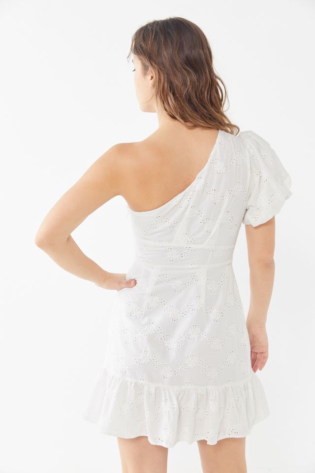 UO Claire Ruffle One-Shoulder Mini Dress #2