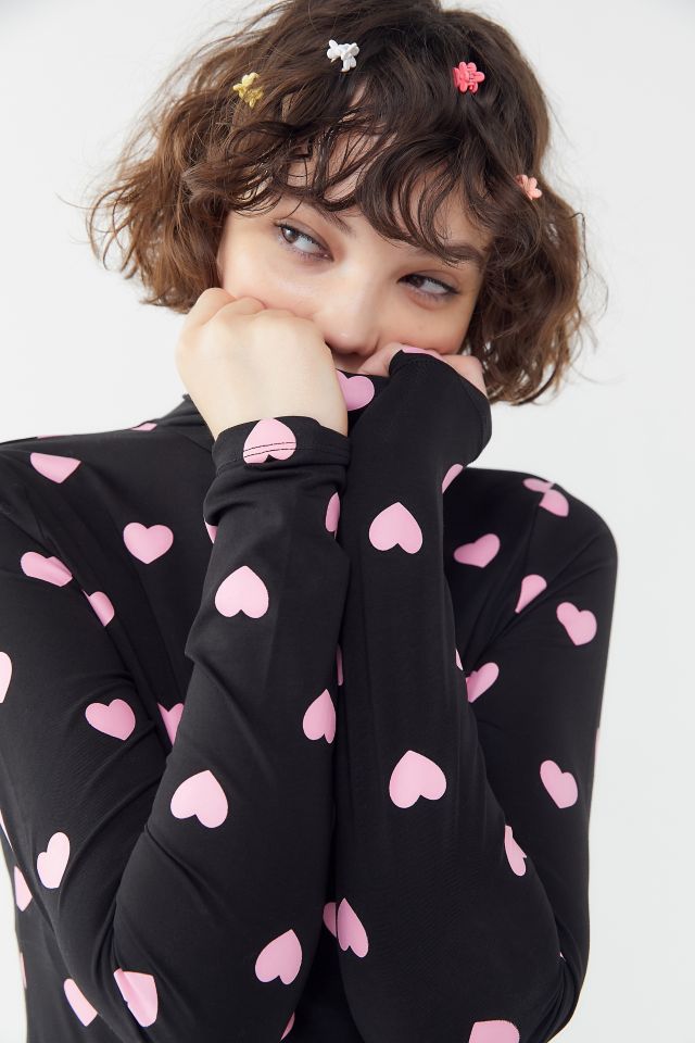 Lazy Oaf Little Hearts Turtleneck Top