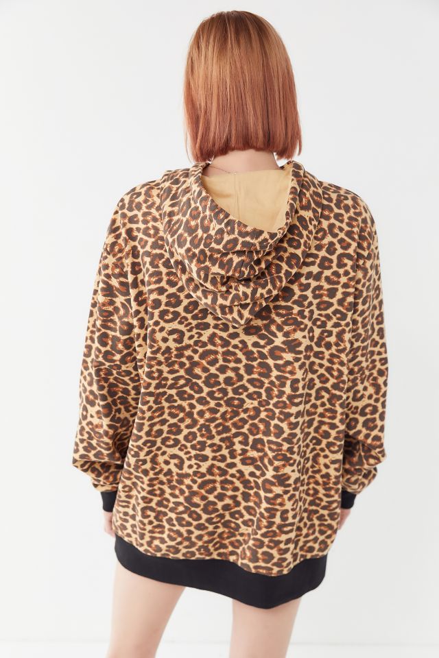 Lazy Oaf Leopard Print Hoodie Sweatshirt #1