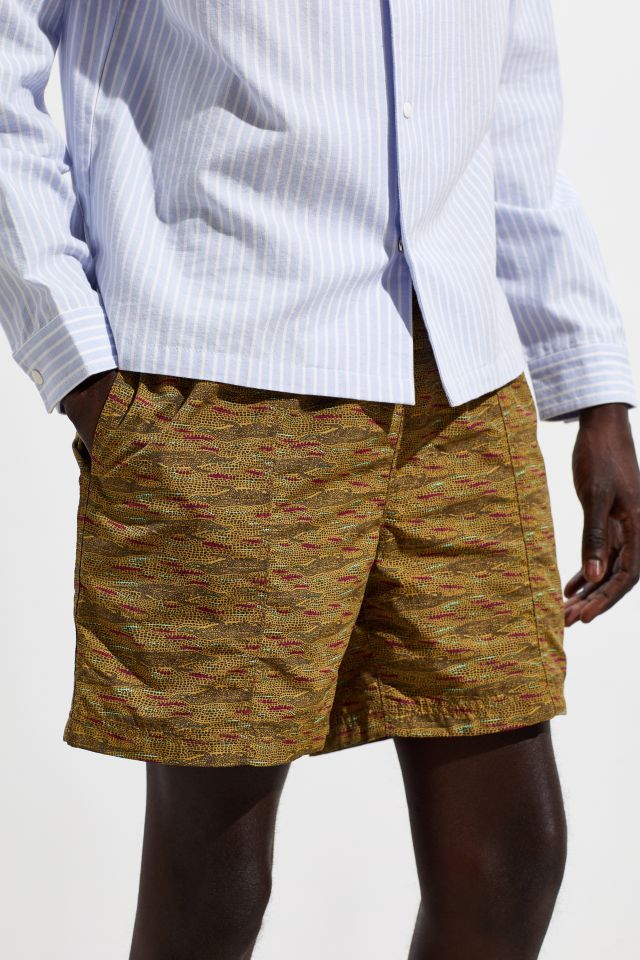 UO Printed Nylon Faille Green Multi Short #4