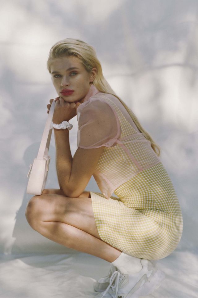 UO Mary Textured Gingham Dress #1
