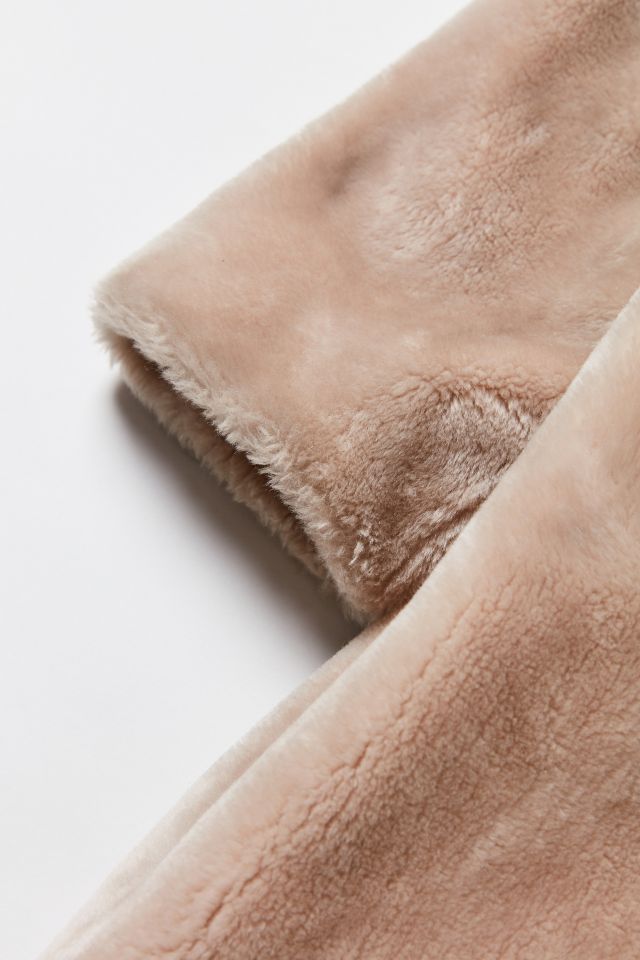 Manteau vintage en fausse fourrure beige #4