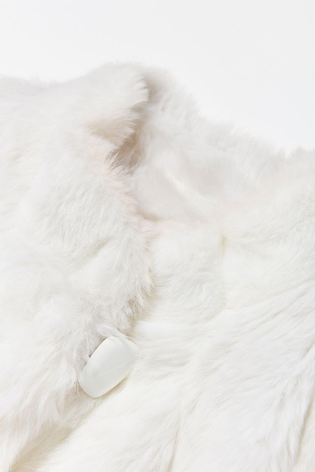 Vintage White Faux Fur Coat #1